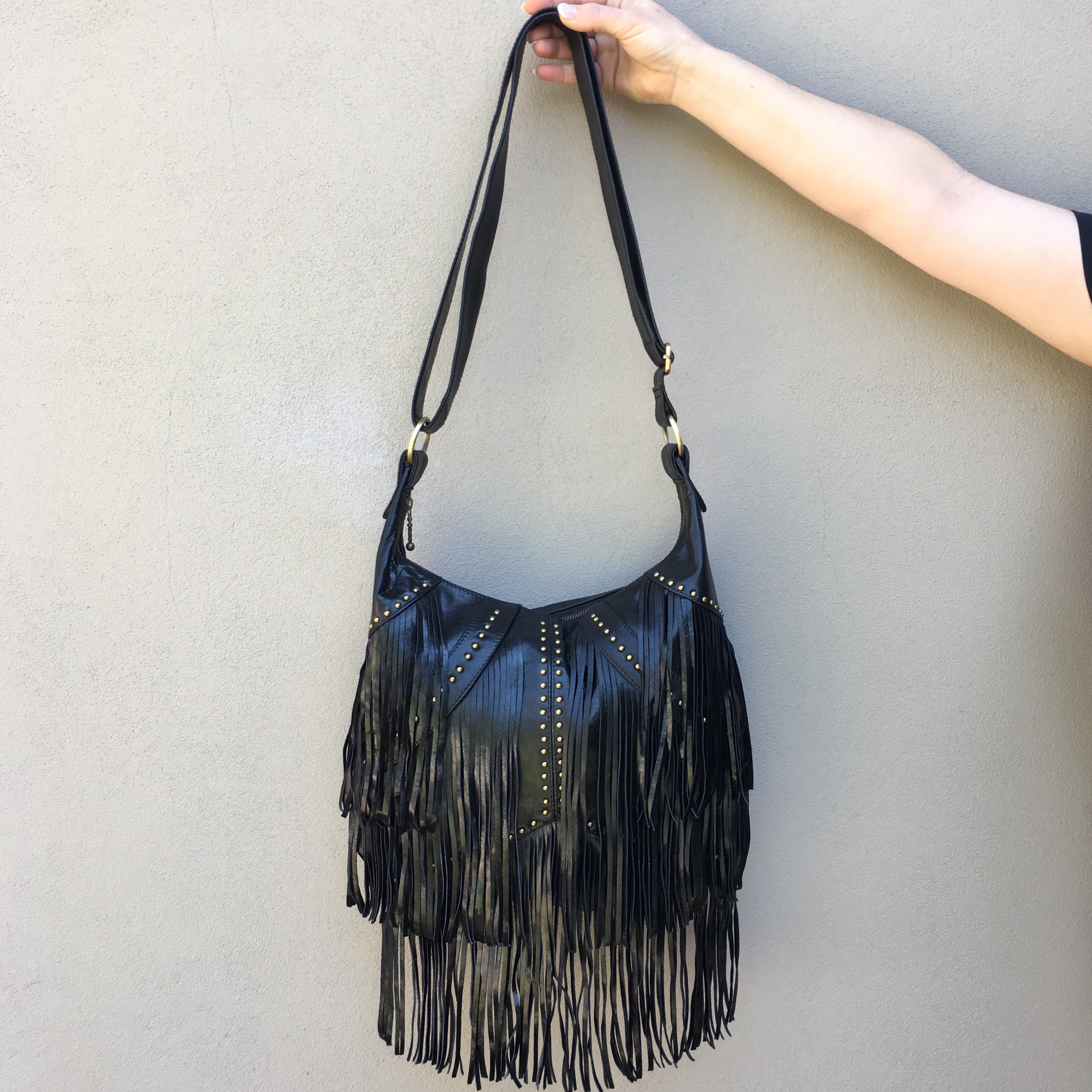 NEW Womens STUD & FRINGE BOHO BAG Bags | eBay