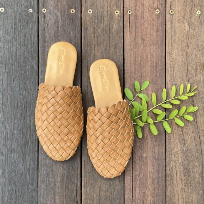woven loafer slides