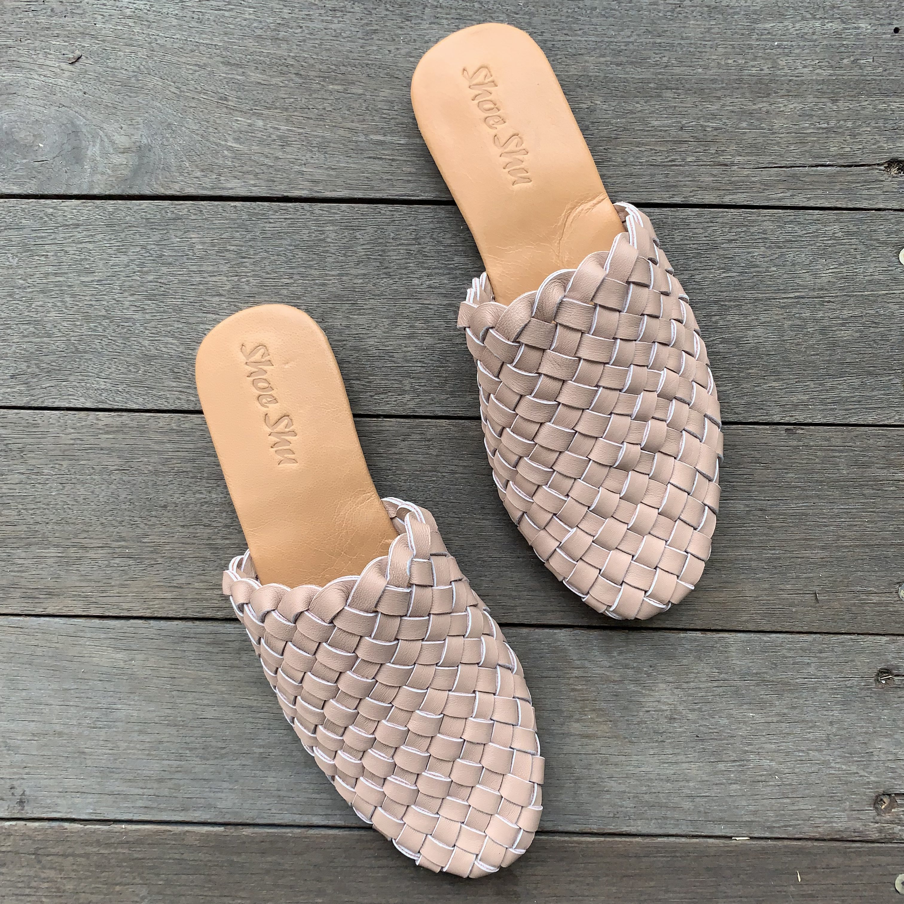 woven loafer slides
